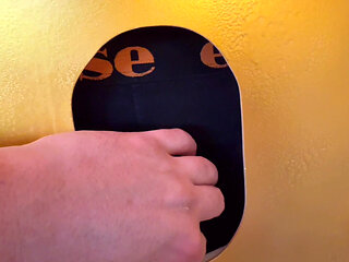 Hetero rams his wife at the gloryhole - but who really moans behind it?!