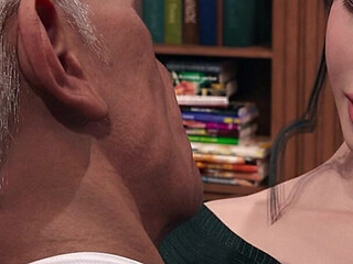 Sexy Cheerleader Helped the Horny Old Principal to Ejaculate