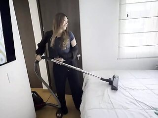 It Turns Me on to See My Employee Vacuuming the House and That's Why I End up Doing Scissors with Her and Eating Her Cone.
