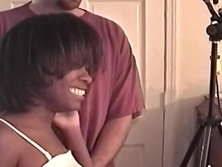 Mature Black MILF Pounded Hard by Two White Studs