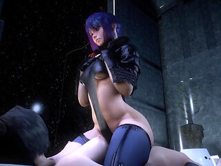 Motoko Riding futa Shemale