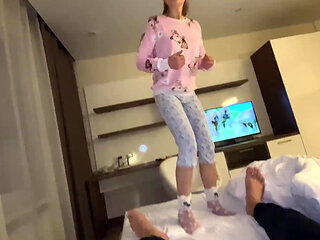 Stepdaughter's Pink Pajama Lockdown: Deep Creampie & Creampie Thrill