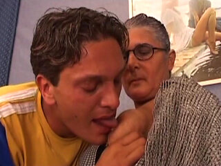 Horny French granny fucked in asshole before a creampie