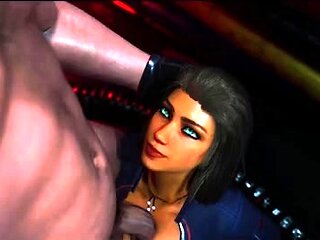 Foxy 3D Superwoman bounces up and down on a cock