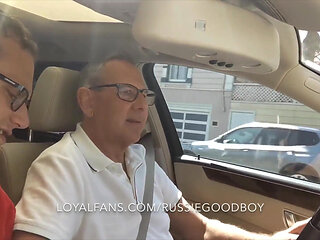 Sucking Big Dick Stepdaddy Jay Taylor in Car and Park