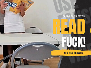 READ AND FUCK - My secretary reading a book for me while i fuck her