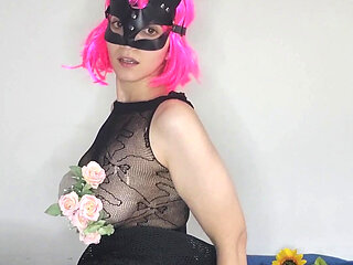 Feeling so good! My big tits and kitten mask are having fun