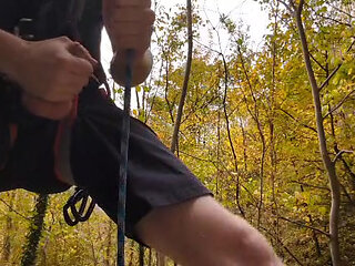 Jerking off While Rock Climbing
