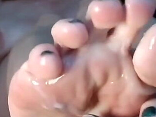 Topless Toe Fetish Tease