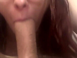 Gagging on a Big Cock and Queefing in His Face