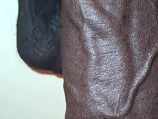 Stroking Big Black Uncut Dick Wit Cock Ring