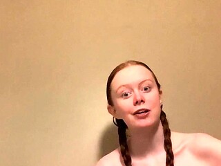 Brunette solo darling masturbating at home