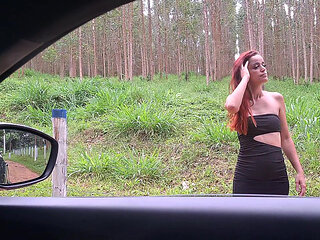 Flash cock to a girl in the car!