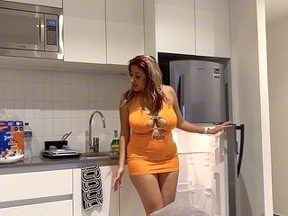 Huge Natural Boobs Mexican MILF Next Door Catches Neighbor Jacking off and Then Fucks Him Raw Without Condom