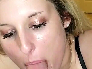 Tiny Teen Hotwife Lexi Love Sucks Big Cock & Gets Covered in Cum