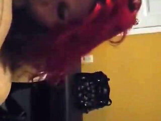 Chubby MILF Sucks a Fat Cock and Drools All Over It