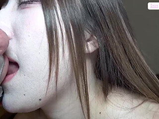 White Gal Temptation. Wicked Tongue Play Ends in Double Creampie Delight.1st
