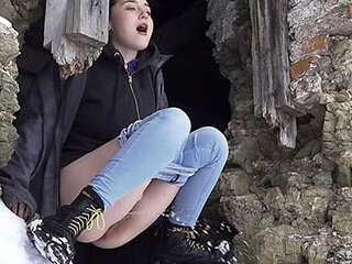 Amateur Teen Surprise Pissing Outdoor - Brunette European Babe Shocks With Golden Shower