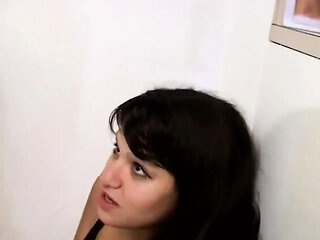 Young Brunette Slut Sucks Huge Cock Like a Pro