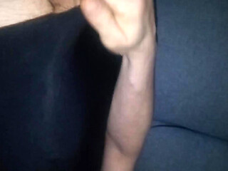 Lars Damberger Masturbating in a Black Shiny Swimsuit