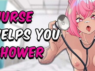 ASMR Nurse Gives You a Blowjob in the Shower