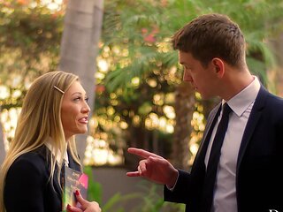 Adira's natural tits bounce in lacy lingerie as Markus pleasures her with a sultry BJ