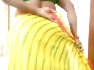 Desi Indian Tamil BBW Wife Nude Tease Big Boobs Ass Hairy Pussy Saree Wearing! Renuraj