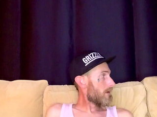 Almost Caught Stroking It at the Airbnb on the Couch