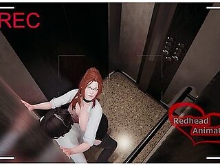 The Ai Camera Catches A Milf And Neighbor Fucking In The Elevator With Car Toon