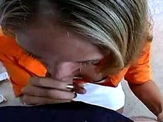 Blonde amateur blowjob POV in public