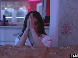 Priest fucks curious virgin teen Penelope Kay in her ass