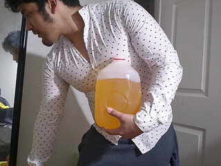 Chubby tight fitted shirt starts Chugging away