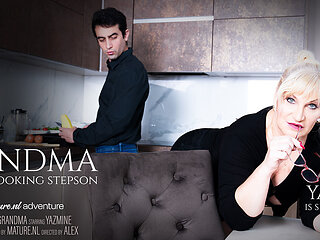 Cooking Toyboy Gets Seduced By Curvy Big Butt Grandma Yazmine