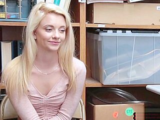 Blonde petite teen 18+ hard fucked by a mall cops fat cock