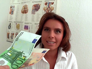 Busty nurse MILF plays with her wet pussy and toys