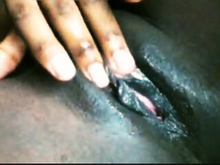 Ebony fingering herself - black pussy