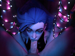 Creamy Facefuck with Blue Haired Girl!