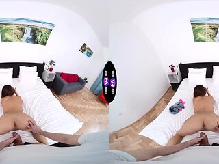 A yummy Claudia Colt has sex from behind in a virtual reality scene