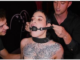 Saba Lapiedra And Jimmy Bud - Obedient Tattooed Slut Gets Gagged And Dominated By Two Rough Guys In Bdsm Style