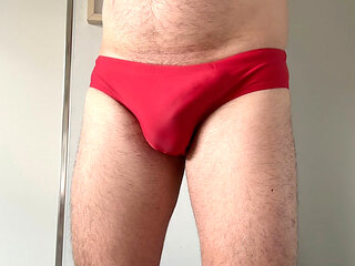 Red Speedo Filled with My Cum