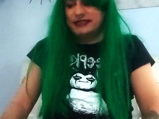 German Punk Tranny Gives Solo Sperm