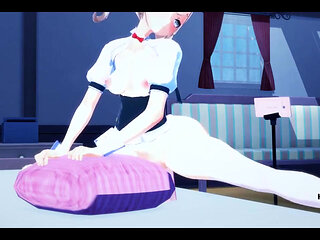 Genshin Impact Hentai -barbara Films Herself Using a Dildo While Lumine Watches Her Secretly and Masturbates