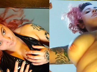 Split Screen Double Rebeca Addams Boobs Bouncing