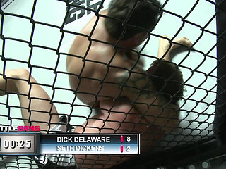 Sexy bitch and muscular dude are having a great time in the ring