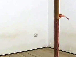 Nympho Maid Masturbates with Broom & Mop While Cleaning an Abandoned House