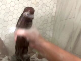 Stepbrother sneaks in bathroom while stepsister shower, she caught him spying and made him get in, her ass is so fat and pussy is so wet she will make you cum quick