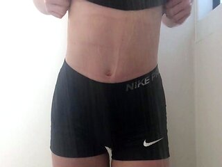 Amateur striptease and Solo masturbation