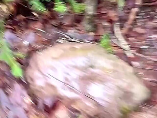 Pussy Pissing Water on the Rock