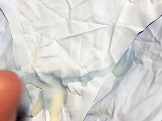 Cum on wife's panties 5