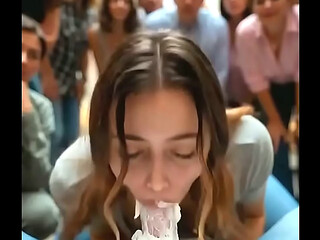 Public whipped cream Blowjobs